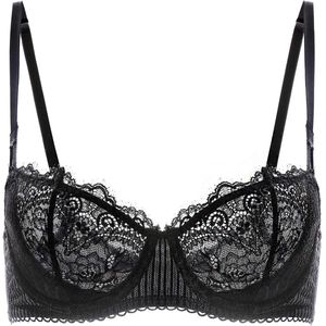 Allecto plus - Dames Beugelbeha met X-Back en Kant - Comfortabele Balconette