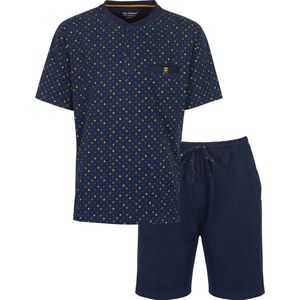 Paul Hopkins Heren Shortama - Pyjama Set - Paspel Borstzakje - Blauw - Maat S