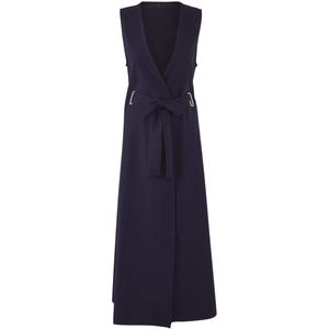 Trendyol Marineblauwe, Dubbelrijige Geweven Giletjurk Tctss25Eb00104