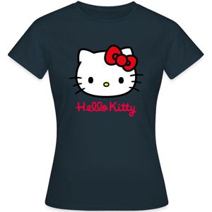 Hello Kitty Klassiek Portret Met Hello Kitty Tekst T-Shirt Dames