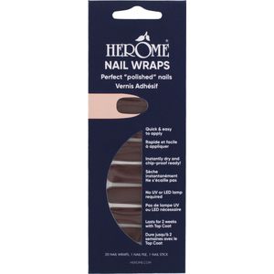 Herome Nail Wraps Hot Chocolate - Nagelstickers - Nail Art - Zonder Droogtijd - 2x10 stickers
