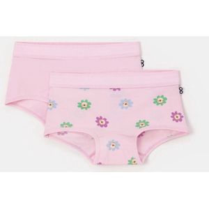 Woody duopack boxershort meisjes - lichtroze/gestreept - 251-10-SHD-Z/034 - maat 128