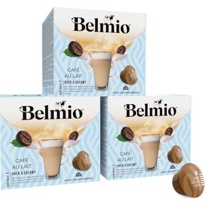 Belmio - Dolce Gusto Capsules - Cafe au Lait - Intensiteit 8 - Voordeelverpakking 3 x 16 cups - 48 stuks