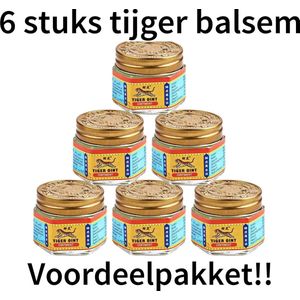 Tiger Balm - Tijgerbalsem - Rode Balsem - Sterk - Spierbalsem - Voor Soepele Spieren & Gewrichten - 6 stuks - 6 x 21 gram