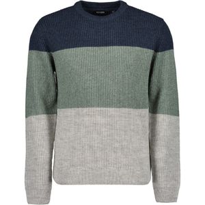 Blue Seven - Trui 376497 grijs streep ronde hals - maat M