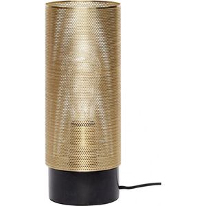HÜBSCH INTERIOR - Messing tafellamp met voet van zwart marmer - ø12 x h31cm