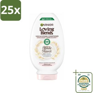 25 x Garnier Loving Blends Milde Haver Conditioner 250 ml - Grootverpakking - Conditioner Milde Haver - Hypoallergene Conditioner - Gevoelige Hoofdhuid - Normaal Haar - Rijstcrème