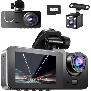 Lexium Dashcam voor auto - Dashcam - Dashcam voor auto voor en achter - Dashcam voor en achter - Dashcam voor en achter draadloos - Dual dashcam