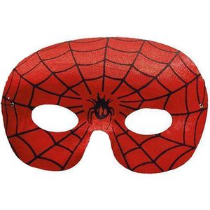 Spinnenheld oogmasker rood verkleed accessoire