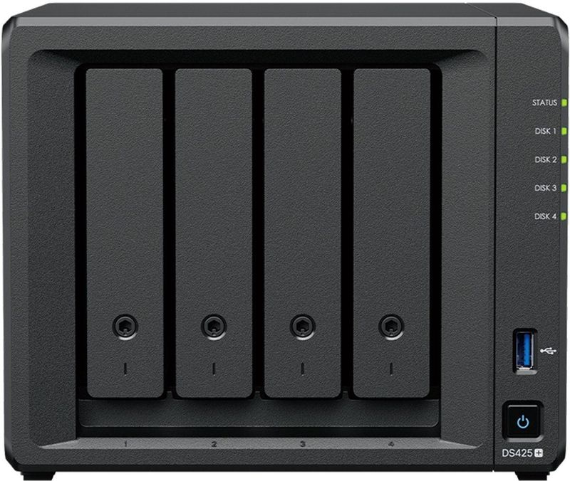 Synology - DS425+ - NAS - Zwart - 16TB - 4Bay met 4x 4TB Plus HDD
