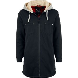 R.E.D. Rock-Engineered Design Zwarte hoodie met teddyvoering - Dames - S