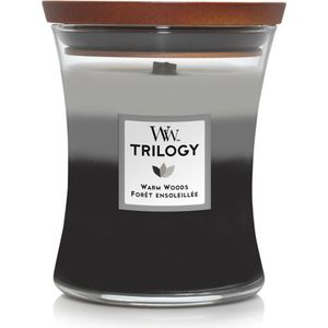 WoodWick Hourglass Medium Trilogy Geurkaars - Warm Woods