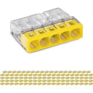 WAGO - Lasklem - 5 Polig - 0.5-2.5mm2 - Geel - 100 Stuks