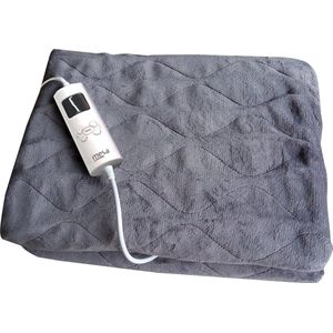 Mesa Living - Elektrische deken - Warmtedeken - Elektrische bovendeken - 180 x 130 cm – 1-2 persoons - 3 warmtestanden - Automatisch uitschakelen na 12 uur - Energiezuinig - Wasbaar - Kleur: Lichtgrijs