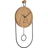 Wall Clock Swing Pendulum Light Wood Veneer