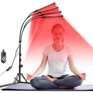 Infrarood lamp - Roodlichtlamp met timer - Infraroodverwarmer - Roodlichttherapielamp met timer - Gloeilamp - Spierherstel - Spierontwikkeling - Roodlicht therapielamp voor spierontspanning - Infraroodlamp zonder warmte - Zwart