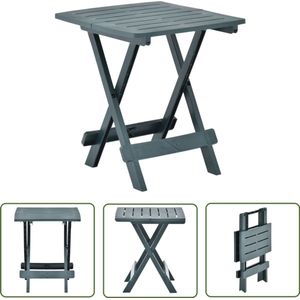 vidaXL Buitentafel - Tuin Tafel - Tuintafel inklapbaar 45x43x50 cm kunststof groen - Klaptafel - Plastic Tafel - Groene Tafel