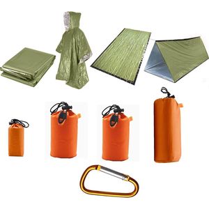 Thermische Nooddeken, slaapzak \ Premium Reddingsdeke | Survival Whistle Ultralight Cold Protection / Noodslaapzakken - emergency foil blanket, emergency sleeping bag - 4 pcs