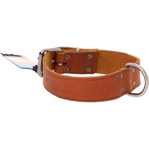 Adori Halsband Vetleder Met Print Cognac - Hondenhalsband - 40mmx55 cm