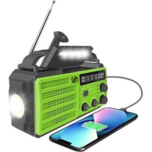 Equivera Noodradio - Noodradio - Emergency Radio - Survival Radio - Oorlog Radio - Opwindbare Radio - Solar Opwindbaar - Radio voor Rampen - SOS Alarm - Noodradio op Batterij - Draagbare Radio - AM/FM-Radio - Oplaadbare Batterij - Noodlader Telefoon
