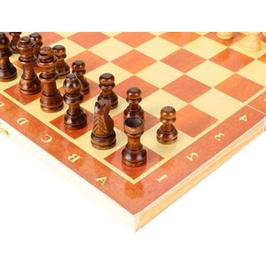 Schaakset - Opvouwbaar Houten Schaakbord - Reisschaakset voor Beginners en Gevorderden