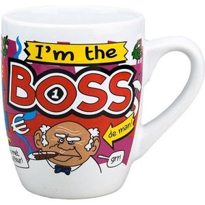Cartoon mok/beker I'm the boss 300 ml - cadeau - koffiebekers/feestartikelen