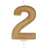 Sparkle Gold Numeral Candle 2