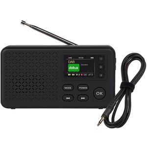 Denver DAB / DAB+ / FM / AUX Wekkerradio met Bluetooth - Inclusief AUX Kabel Alarmradio - Digitale Wekker Radio - LED Alarm Radio -+ 40 voorkeuzezenders - Dual Alarm - Snooze - Zwart