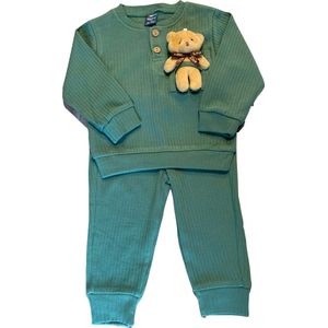 Baby kledingset met knuffel, 12 maanden, maat 80 cm, groen