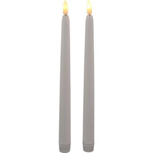 Magic Candles - set van 2 led dinerkaarsen - wit - met timer - 28cm