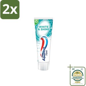 Aquafresh White & Shine - Whitening Tandpasta - 75 ml - Voordeelverpakking - 2 stuks - Glans - Vlekken
