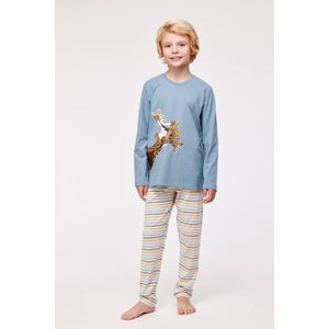 Woody pyjama jongens/heren - ijsblauw - haas - 232-10-PLU-S/177 - maat 164