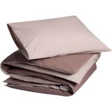 Yumeko overtrekset percal dubbelzijdig roze/mauve 140x220 + 1/60x70 - Bio, eco & fairtrade