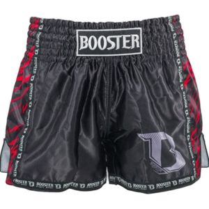 Booster Kids Muay Thai Shorts Combat Series 2 Zwart Rood - Maat 116 | 6 Jaar