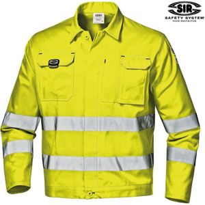 SIR SAFETY MISTRAL Hi-Vis Geel Yellow Werkjas - Reflecterende Werkjas met Multifunctionele Praktische Zakken