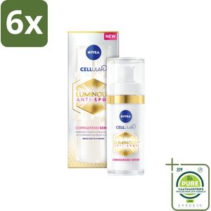 NIVEA - Gezichtsserum - CELLular LUMINOUS630 Tegen Vlekken - Tegen pigmentvlekken - Voor alle huidtypen - Met Hyaluron & Vitamine E - 30 ml - Voordeelverpakking - 6 stuks - Pigmentvlekken - Anti-aging