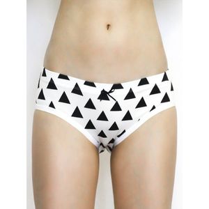 Damesslips 2-Pack - Hipsters met zwarte driehoekjes - Organisch Biokatoen - L