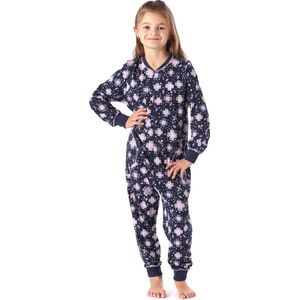 Merry Style Kinder Pyjama - ronde hals - lange mouwen - lange broek met zakken - Katoen - MS-MS10-186-PJ - Marine Blumen - 110-116