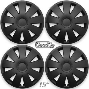 Wieldoppen set NINJA-B 15 inch in mat zwart. Set a 4 stuks (CONTROLEER UW BANDENMAAT en lees a.u.b. de onderstaande, uitgebreide tekst!)