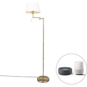 QAZQA ladas - Landelijke LED Smart Vloerlamp | Staande Lamp incl. wifi - 1 lichts - H 153.5 cm - Brons - Woonkamer | Slaapkamer