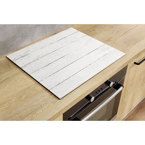 Inductiebeschermer - Witte Planken - 56x38 cm - Inductiebeschermer - Inductie Afdekplaat Kookplaat - Inductie Mat - Anti-Slip - Keuken Decoratie - Keuken Accessoires