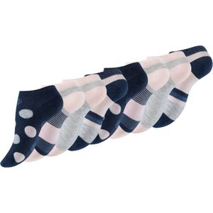 8 paar Dames sneakersokken - Dots/Stripes-mix - Maat 35-38