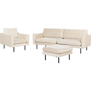Zitgroep - Beige - Fluweel - 3-delige Set