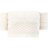 myMo - Gebreid Overhemd - Off-Shoulder - Katoen-Acrylmix - Korte Mouwen