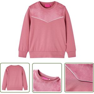 vidaXL Meisjestrui - Kindertruitjes - Kindertrui fluweel patchwork 104 frambozenkleur - Roze Trui - Patchwoorktruis - Warme Trui