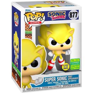 Funko Pop! Games; Sonic the Hedgehog - Super Sonic First Appearance #877 Summer Convention 2022 Glow in the Dark Grail Rare