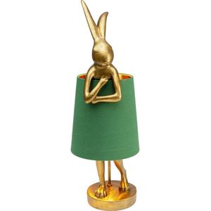 Kare Design - Tafellamp - Dierenlamp Konijn - goud/groen
