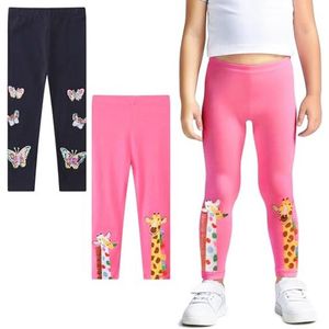 Meisjes Leggings 2-Pack - Katoenen Stretch Broek voor Kinderen