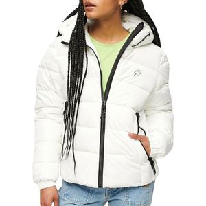 Superdry Hooded Spirit Sports Puffer Jas Dames - Wit - Maat S