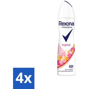 4 x Rexona - Deodorant Spray - Motion Sense - Tropical - Anti-Transpirant & Perspirant - 150ml - Rexona - Deodorant - Anti-transpirant - Tropical - 48 Uur Bescherming
